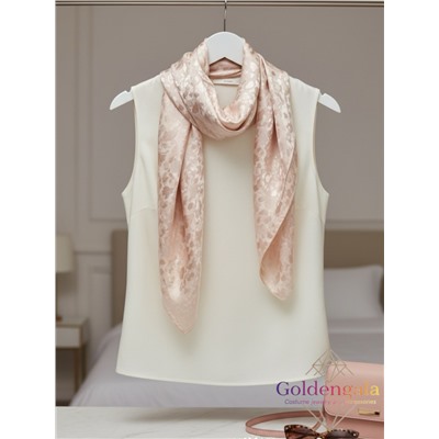 Платок однотонный из натурального шелка нежно-персиковый Арт В1051/22