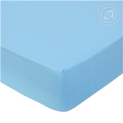 Простыня на резинке из поплина Голубой Арт Дизайн