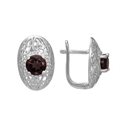 Серьги 'Ажур' с раухтопазом и фианитами ТГСК.880РТR