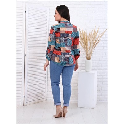 Рубашка Пэчворк бирюза ИвК