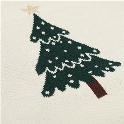 Плед из хлопка с новогодним рисунком Christmas Bows из коллекции New Year Essential, 130x180 см