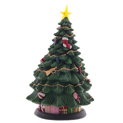 GAEM Фигур декор в стекл шаре "Елка и дед Мороз" (подсв, муз, вьюга, AAх3 н/п), D 10 см, L19,5 W19,5 H35