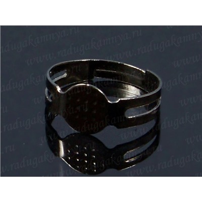 Основа для кольца, 8*5мм, цв.черный никель