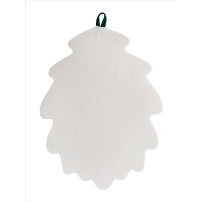 Коврик для бани и сауны "Дубовый лист", 51х38см, войлок белый