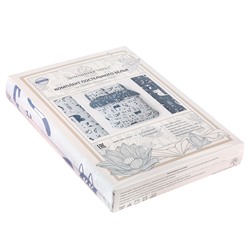 Постельное белье, комплект 1,5 спальный "Кошки, б/з синий"/"Кошки, синий", 4 предмета: пододеяльник 145х215см, простыня 150х215см, 2 наволочки 70х70см с клапаном-запахом, бязь "Комфорт" 121г/м2, хлопок 100%, упаковка "классическая" ПВХ 32х41х2,5см, "