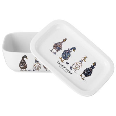 БЛЮДО С КРЫШКОЙ LEFARD "FAMILY FARM" ПРЯМОУГ. 16,5*11,5*6 СМ 490 МЛ (КОР=24ШТ.)