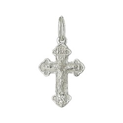 Крест из серебра литье белый