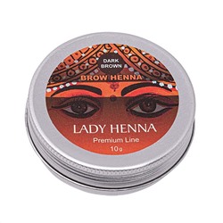 Краска для бровей на основе хны, тёмно-коричневая, Premium Line, Lady Henna 10 г