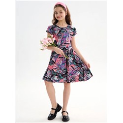 Детское платье "Птичка" / Тропики розовые