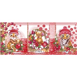 Вафельное полотно набивное / Тигрята 1