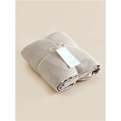 Простыня на резинке SL Home Linen collection 140*200+30 см , цв.бежевый, лён30%/хлопок70%