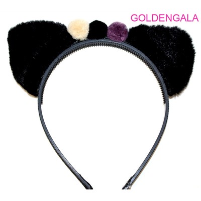 Ободок с плюшевыми ушками ОБ25 модель 1