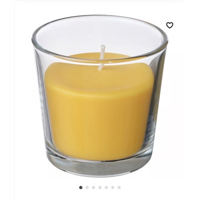 Свеча. SVARTOXBÄR Duftkerze im Glas, Mimose/gelb, 25 Std.