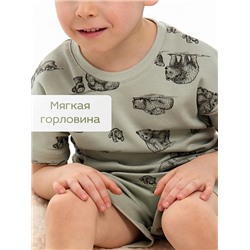 Детская пижама с шортами "Семья" / Шалфей