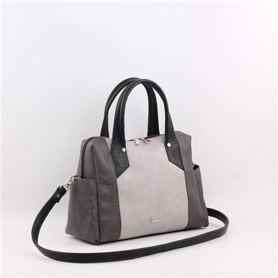 Сумка 603 мульти итальянский серо-черный