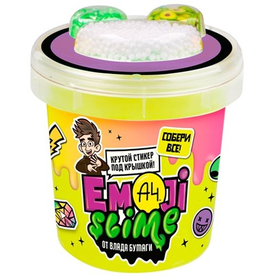 Слайм, Emoji-slime, жёлтый, 110 г, Влад А4