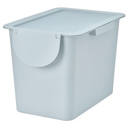 TRÖSKNING, Tonne mit Deckel, hell graublau,, 25 l