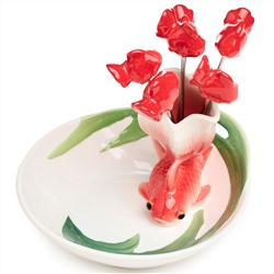 БЛЮДО LEFARD "ЗОЛОТАЯ РЫБКА" 11*12*8 СМ, 6 ВИЛОЧЕК (КОР=18ШТ)