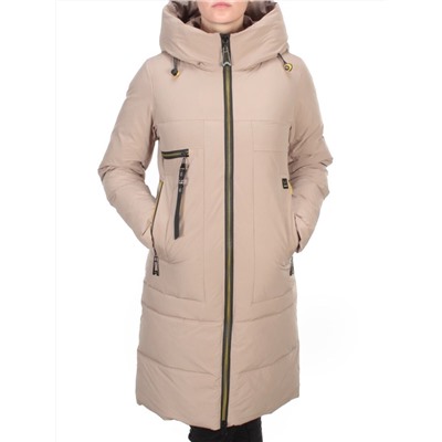 888 BEIGE Пальто зимнее женское VINVELLA (200 гр. холлофайбер)