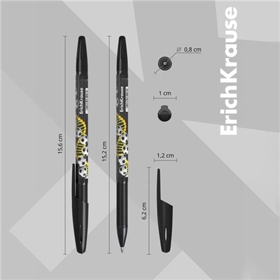 Набор ручек шариковых 4 штуки ErichKrause R-301 Stick & Grip "Sport DNA", узел 0.7 мм, синие, с резиновым держателем, европодвес