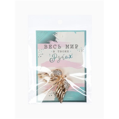 Брошь «Ангел», цвет белый в золоте