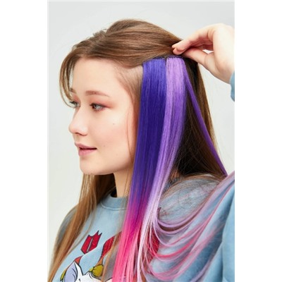 Накладная цветная прядь на заколке с переходом цвета Тип 14