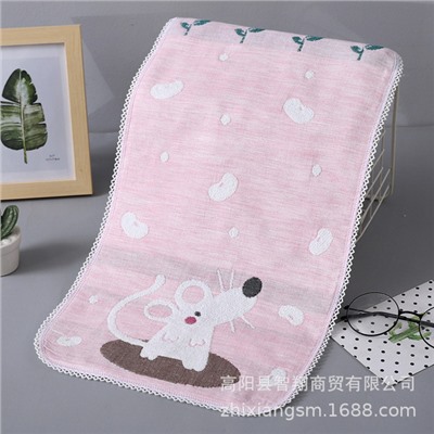 Snowy children's scarf cotton jet series kitten gauze children's towel children wipe face towel pad scarf factory price wholesale