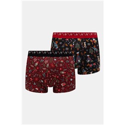 Bokserki bawełniane męskie z domieszką elastanu wzorzyste (2-pack) kolor multicolor