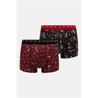 Bokserki bawełniane męskie z domieszką elastanu wzorzyste (2-pack) kolor multicolor
