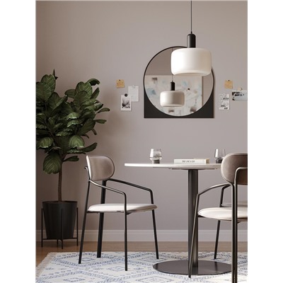 Стул Ror, Round, велюр, черный/серый