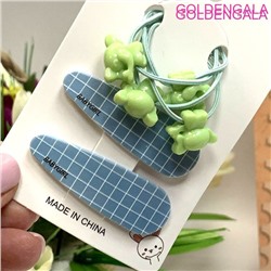 Детский набор аксессуаров для волос (2 резинки и 2 тик-так) тип 2