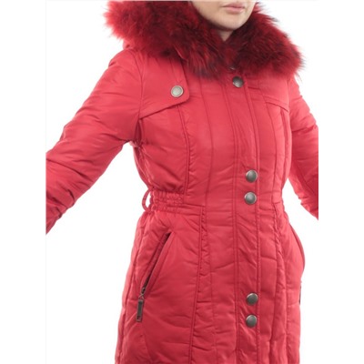 9022 RED Куртка зимняя женская (пух, натуральный мех)