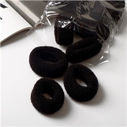 Резинки для волос «Махрушка», набор 12 шт., широкая классика, 7×2 см, чёрные