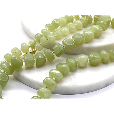 Нефрит бусы галтовка, 50см, 72г