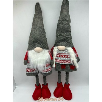 Новогодние игрушки гномики Опт: 450₽ Размер: 35см-55см Разгибание ног