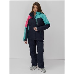Горнолыжный костюм женский зимний УЦЕНКА бирюзового цвета 02818Br
