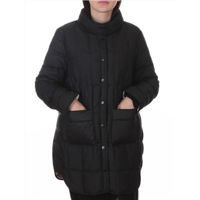 H24-332 BLACK Куртка пуховая облегченная женская (белый утиный пух)