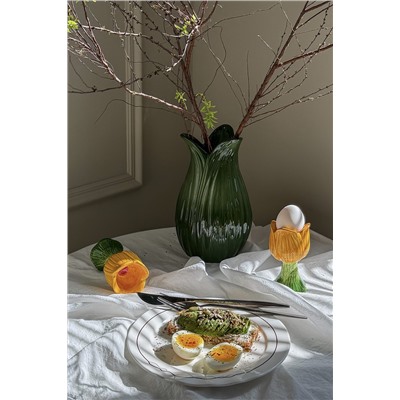 Ваза Petal зеленого цвета из коллекции Blossom, 22 см