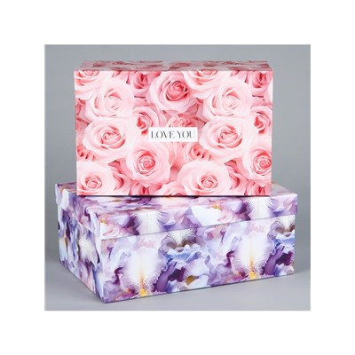 Набор коробок 10 в 1, упаковка подарочная, «Цветы», 12×7×4 - 32.5×20×12.5 см