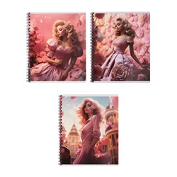 Тетрадь 80л кл на гребне Glamour , обл мел карт, бл офс