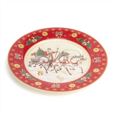 ТАРЕЛКА ОБЕДЕННАЯ LEFARD "ТРОЙКА" 20,5 СМ КРАСНАЯ (КОР=18ШТ.)