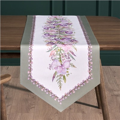 ДОРОЖКА "ИРИСЫ" 45Х145СМ, 100% ХЛОПОК,ТВИЛ C ПРОПИТКОЙ БЕЛЫЙ