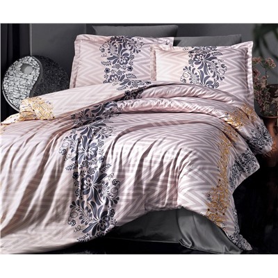 2 сп. Евро Комплект Постельного Белья Cotton Saten Leona Gold - Altınbaşak