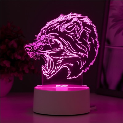 Светильник 3D RISALUX «Оборотень», LED-ночник, RGB, от сети, 14.3×9.5×14.3 см