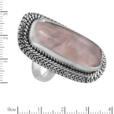Кольцо 'Уля' с розовым кварцем ИВК03412Х30РК0N6