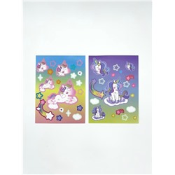 Набор наклеек 2 шт. "Rainbow Unicorn", 11*15 см