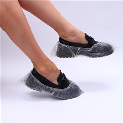 Бахилы «прочные» 400×120 мм ПНД 14 мкр серебристые 1.5 г 25 пар/уп