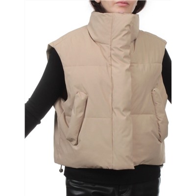 24122 DK. BEIGE Жилет утепленный женский (100 гр. холлофайбер)