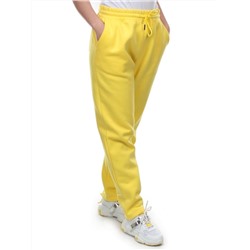 M045 YELLOW Брюки спортивные женские на флисе (100% хлопок) 7986