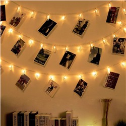 Прищепки Теплый цвет 20 LED